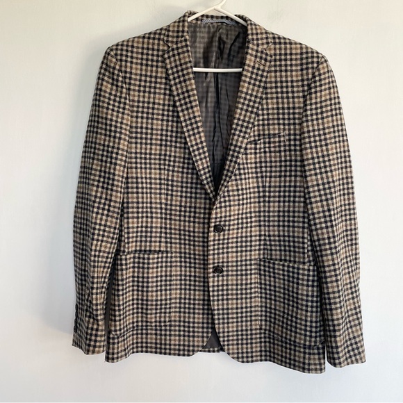 Ben Sherman Other - Ben Sherman 100% Wool Men’s Blazer Suit Jacket Camden Skinny Fit Gingham 40R